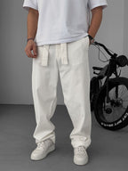 Basic Baggy Pants with Sash Belt