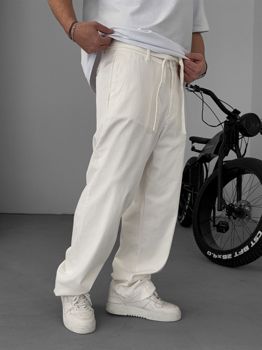 Basic Baggy Pants with Sash Belt