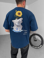 Back Floral Embroidered Oversize T-Shirt