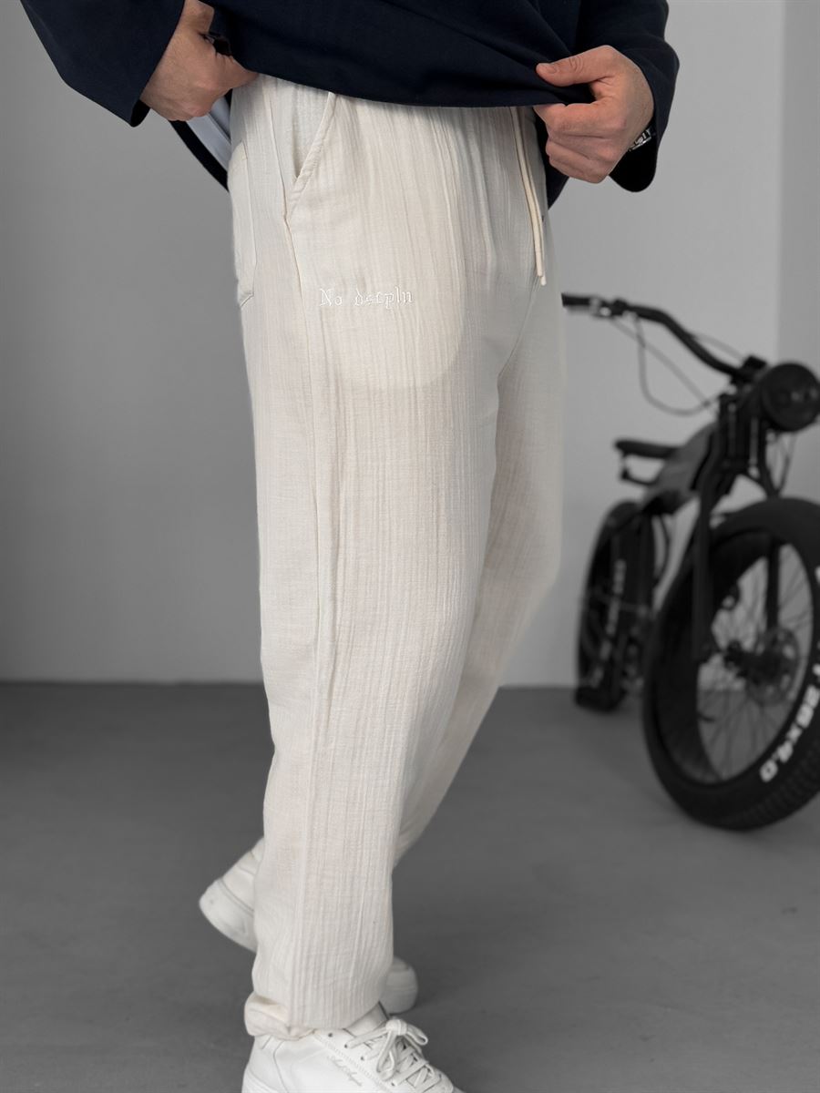 Embroidered Muslin Fabric Pants