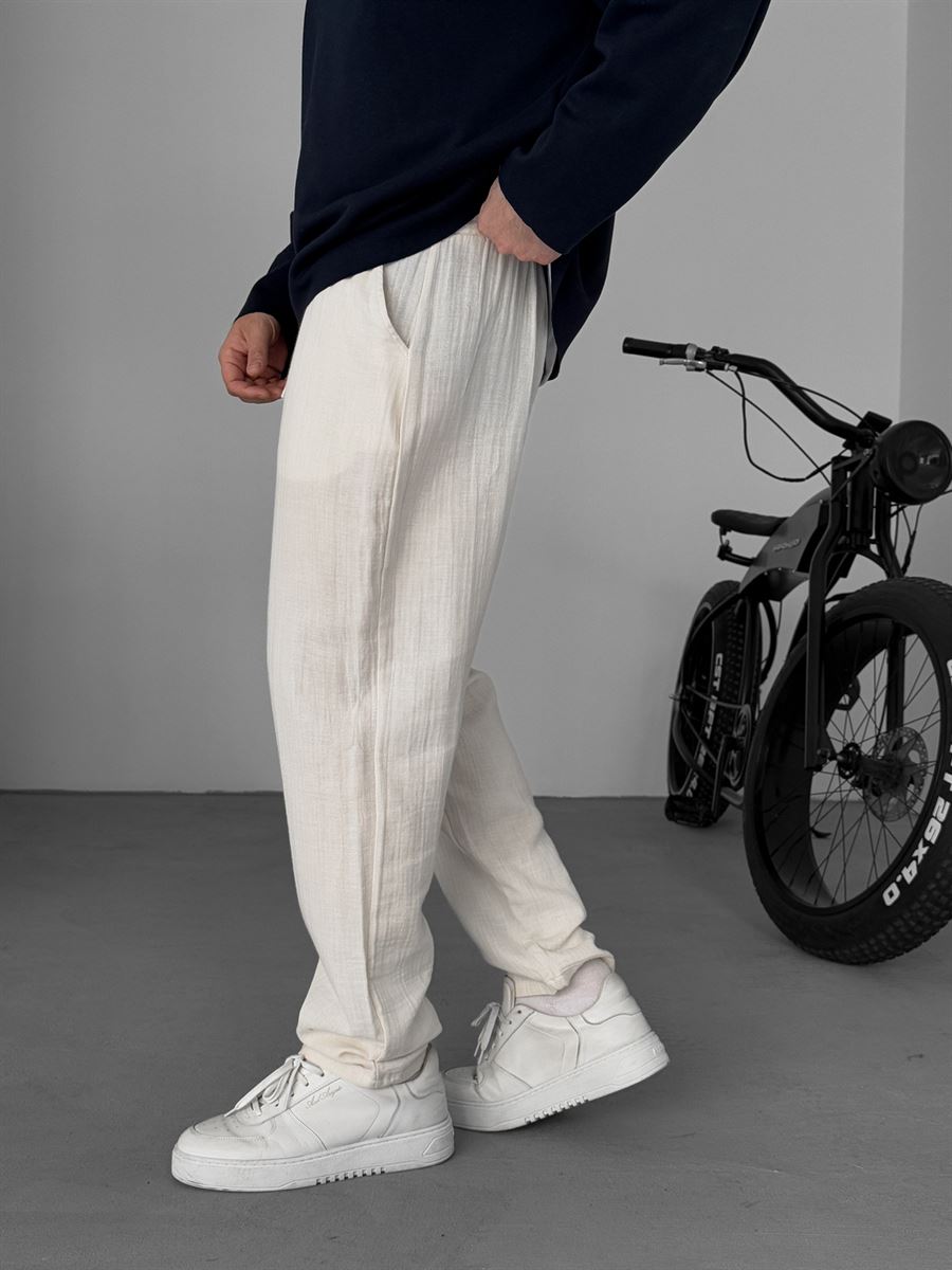 Embroidered Muslin Fabric Pants