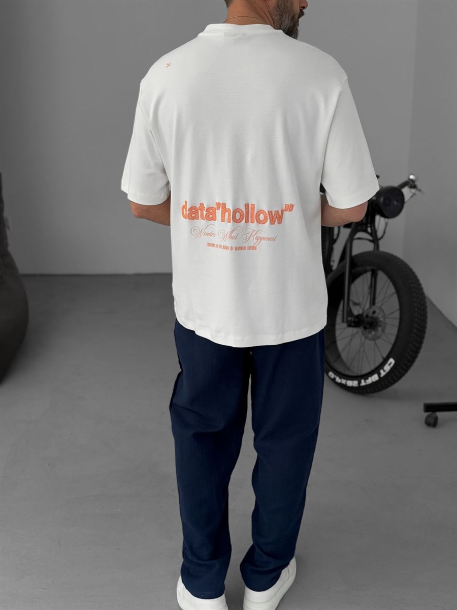 Data Hollow Embroidered T-Shirt