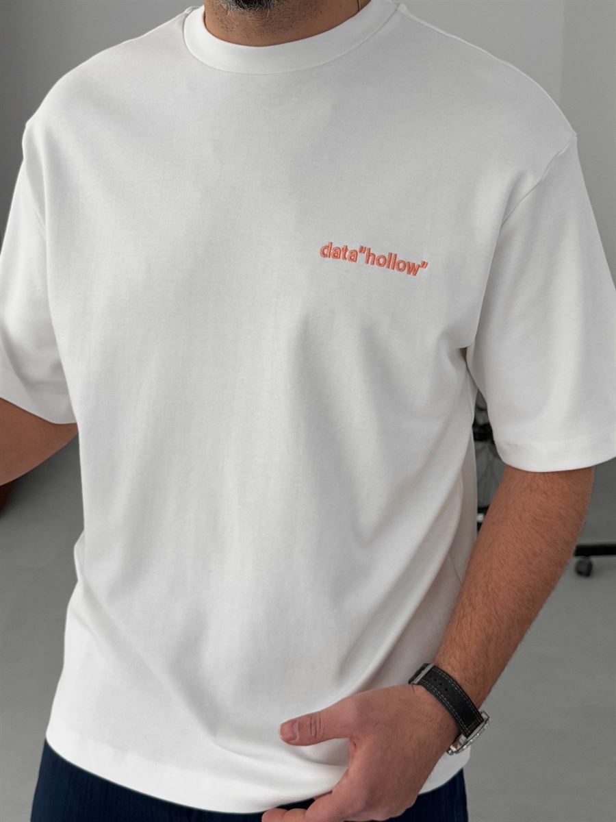 Data Hollow Embroidered T-Shirt