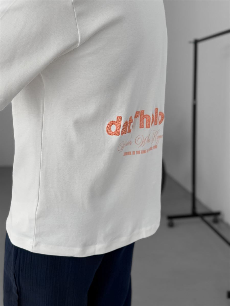 Data Hollow Embroidered T-Shirt