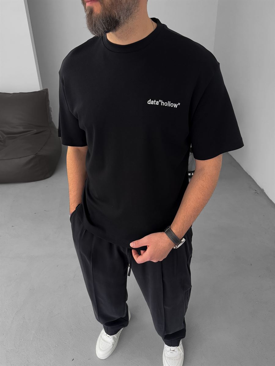 Data Hollow Embroidered T-Shirt