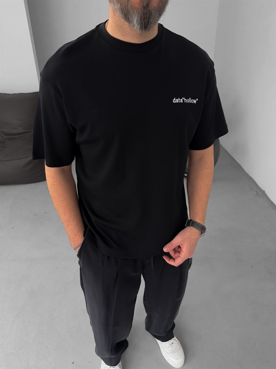 Data Hollow Embroidered T-Shirt