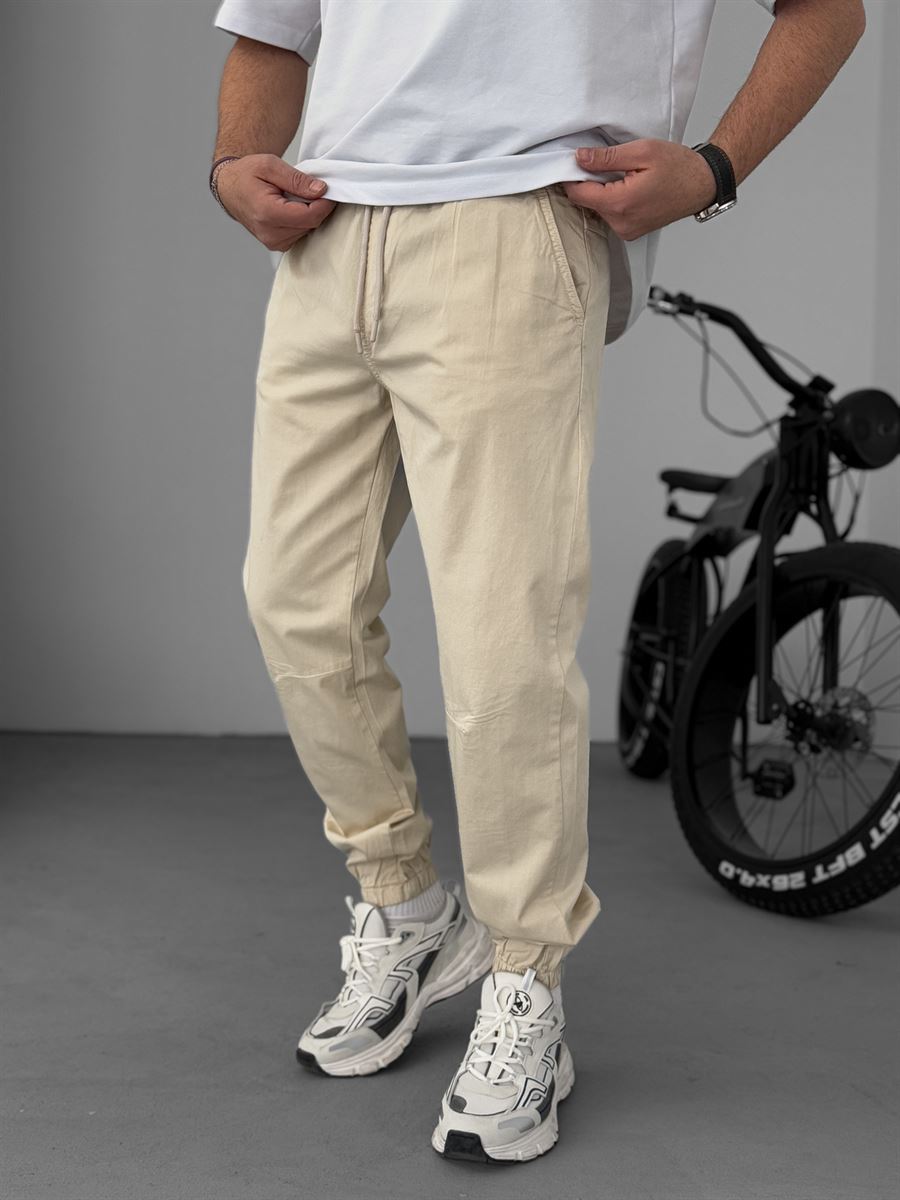 Knee Stitched Gabardine Joggers