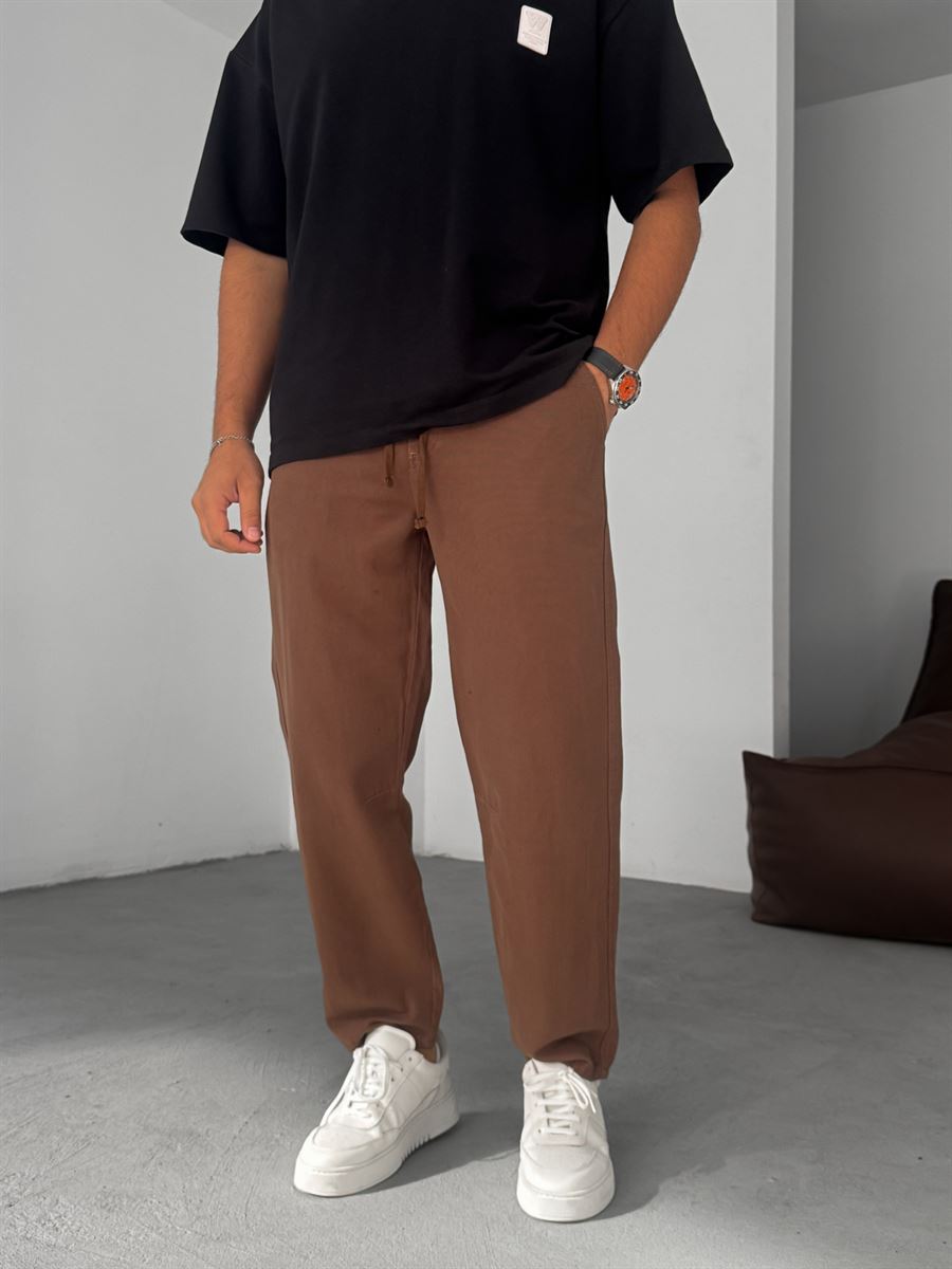 Regular Fit Pants with Knee Stitching