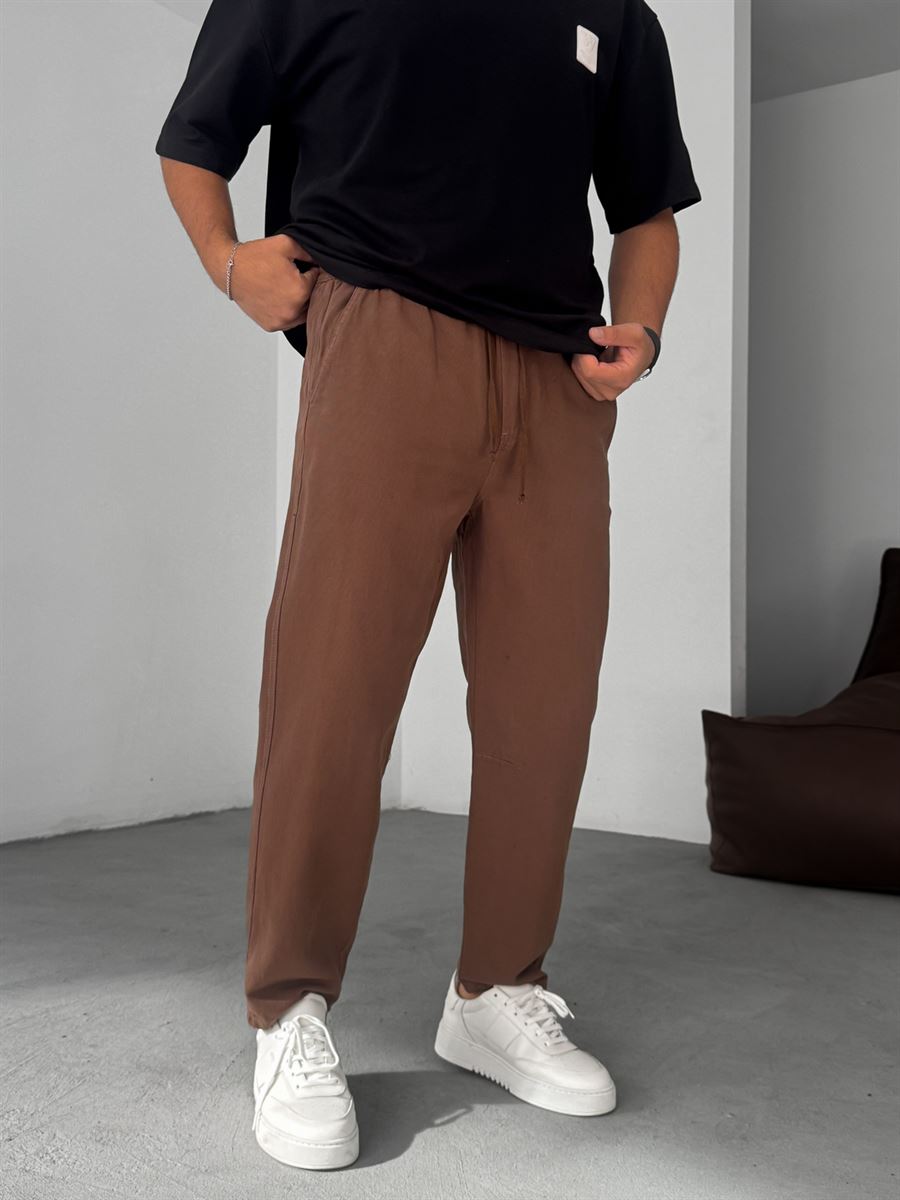 Regular Fit Pants with Knee Stitching