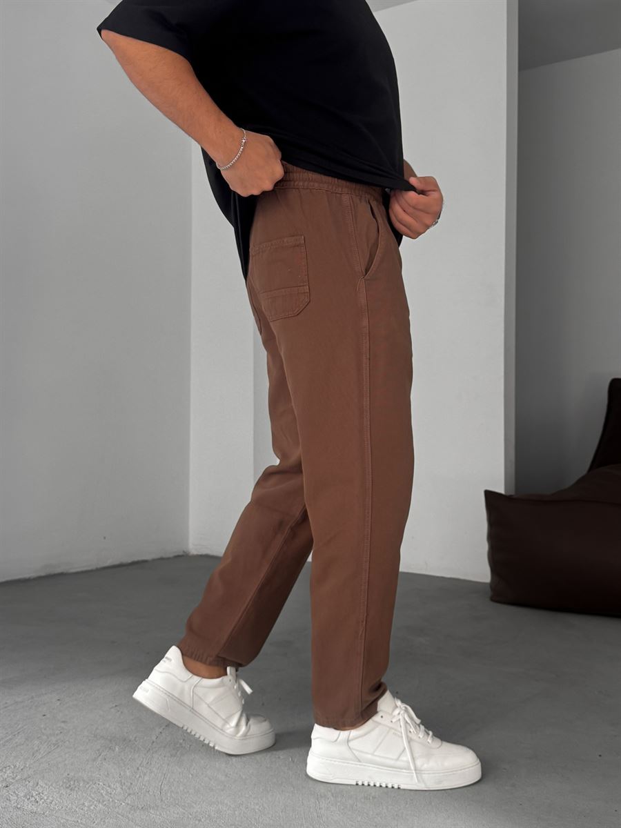 Regular Fit Pants with Knee Stitching