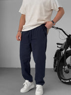 Regular Fit Pants with Knee Stitching