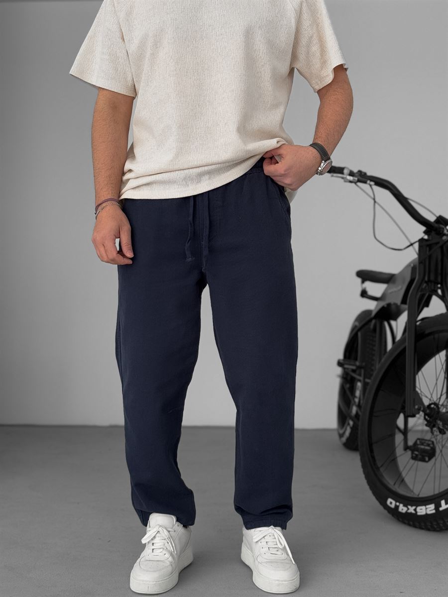 Regular Fit Pants with Knee Stitching