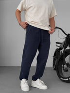 Regular Fit Pants with Knee Stitching