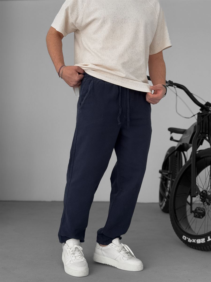 Regular Fit Pants with Knee Stitching