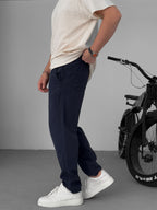 Regular Fit Pants with Knee Stitching