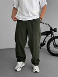 Comfortable Baggy Pants with Khaki Stitching JJ-96