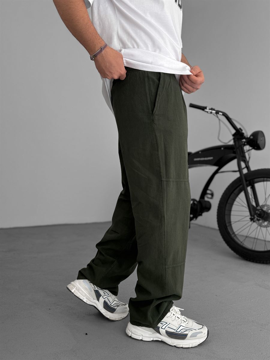 Comfortable Baggy Pants with Khaki Stitching JJ-96