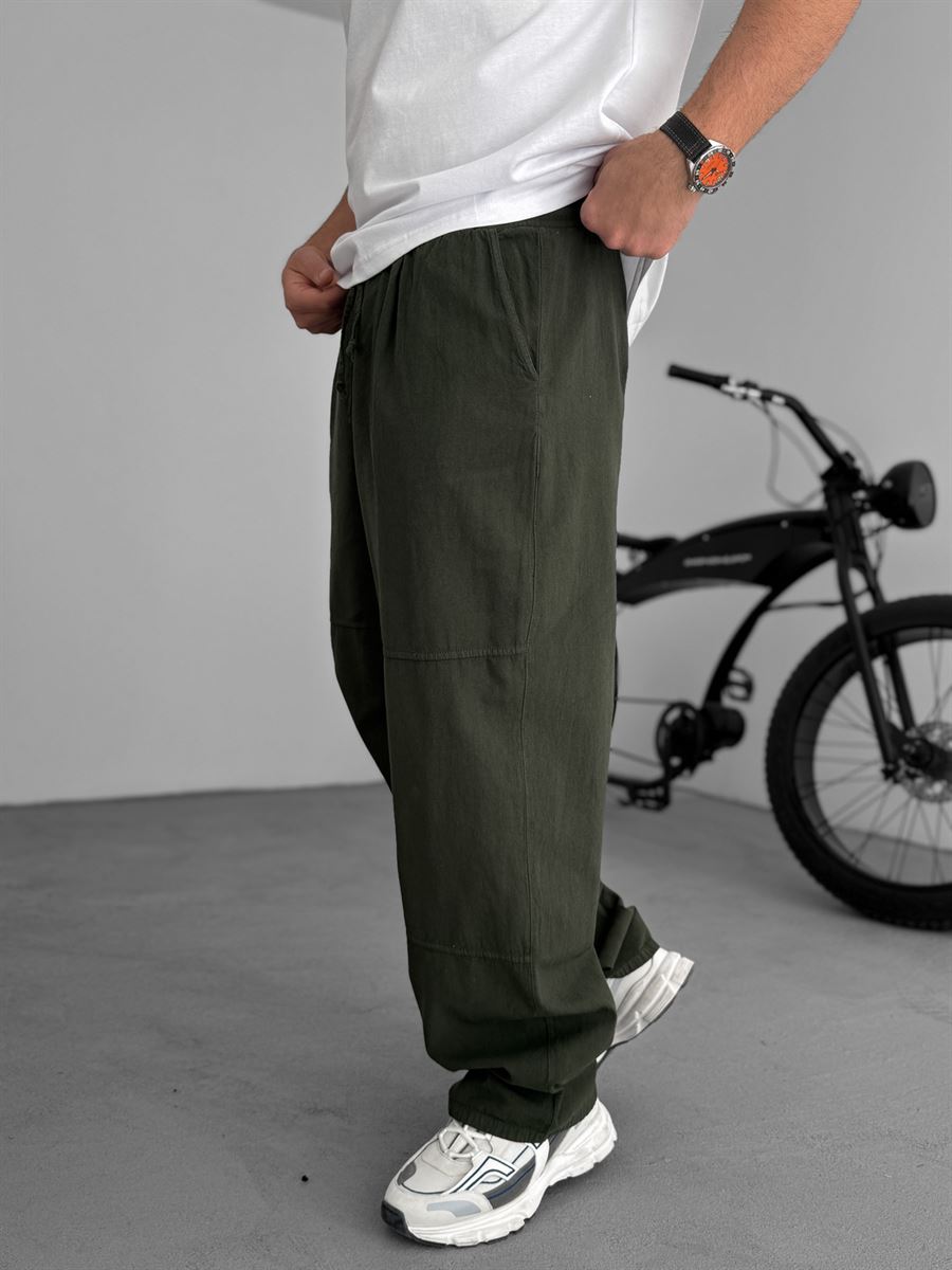 Comfortable Baggy Pants with Khaki Stitching JJ-96