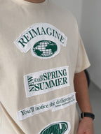 Patched Reimagine Printed Oversize T-Shirt