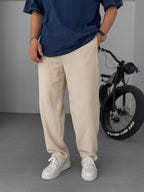 Knit Fabric Baggy Pants