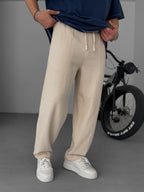 Knit Fabric Baggy Pants