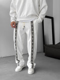 Mosaic Patched Straight Leg Sweatpants