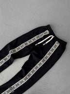 Black Mosaic Patchwork Straight Leg Sweatpants RES-1122