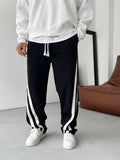 Diagonal Striped Straight Leg Sweatpants