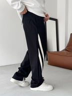 Diagonal Striped Straight Leg Sweatpants