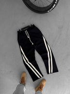 Diagonal Striped Straight Leg Sweatpants