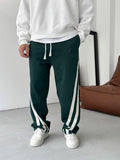 Diagonal Striped Straight Leg Sweatpants