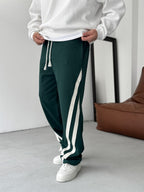 Diagonal Striped Straight Leg Sweatpants