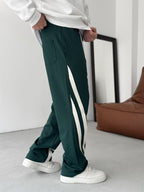 Diagonal Striped Straight Leg Sweatpants