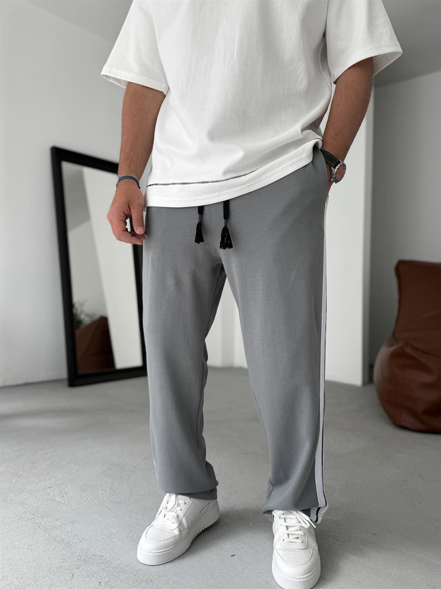Thick Striped Straight Leg Sweatpants