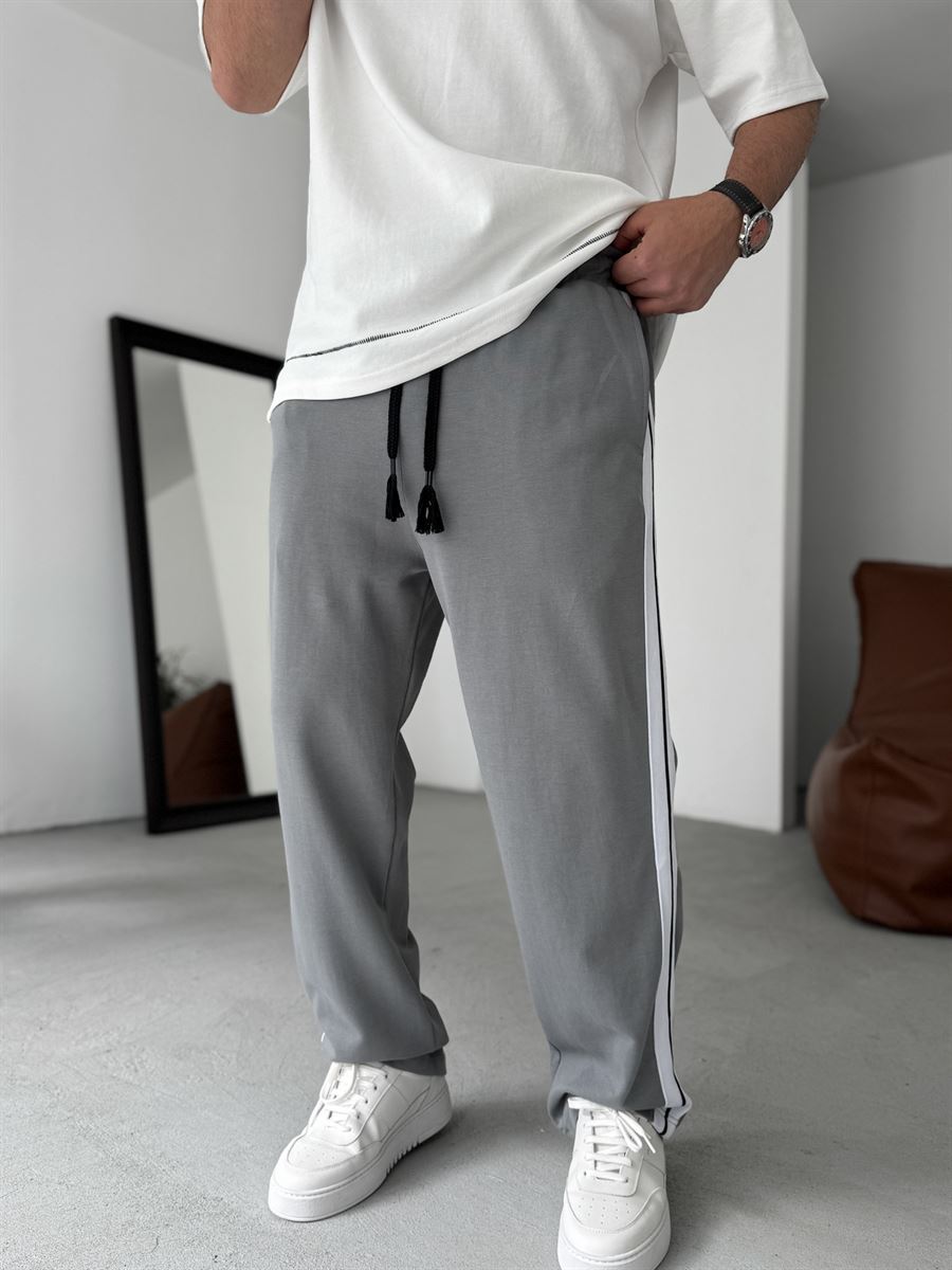 Thick Striped Straight Leg Sweatpants