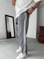 Thick Striped Straight Leg Sweatpants