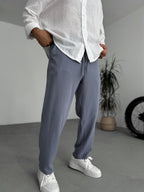 Textured Basic Cotton Pants