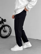 Textured Basic Cotton Pants