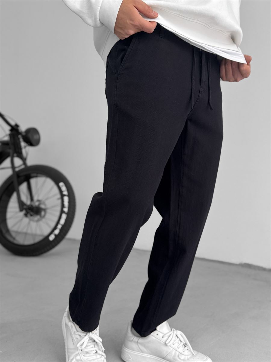 Textured Basic Cotton Pants