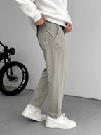 Textured Basic Cotton Pants