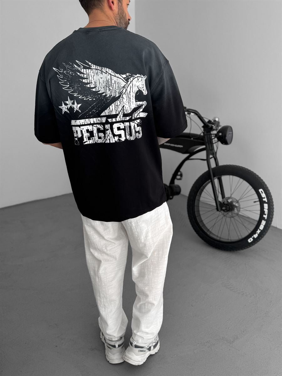Pegasus Printed Washed Oversize T-Shirt