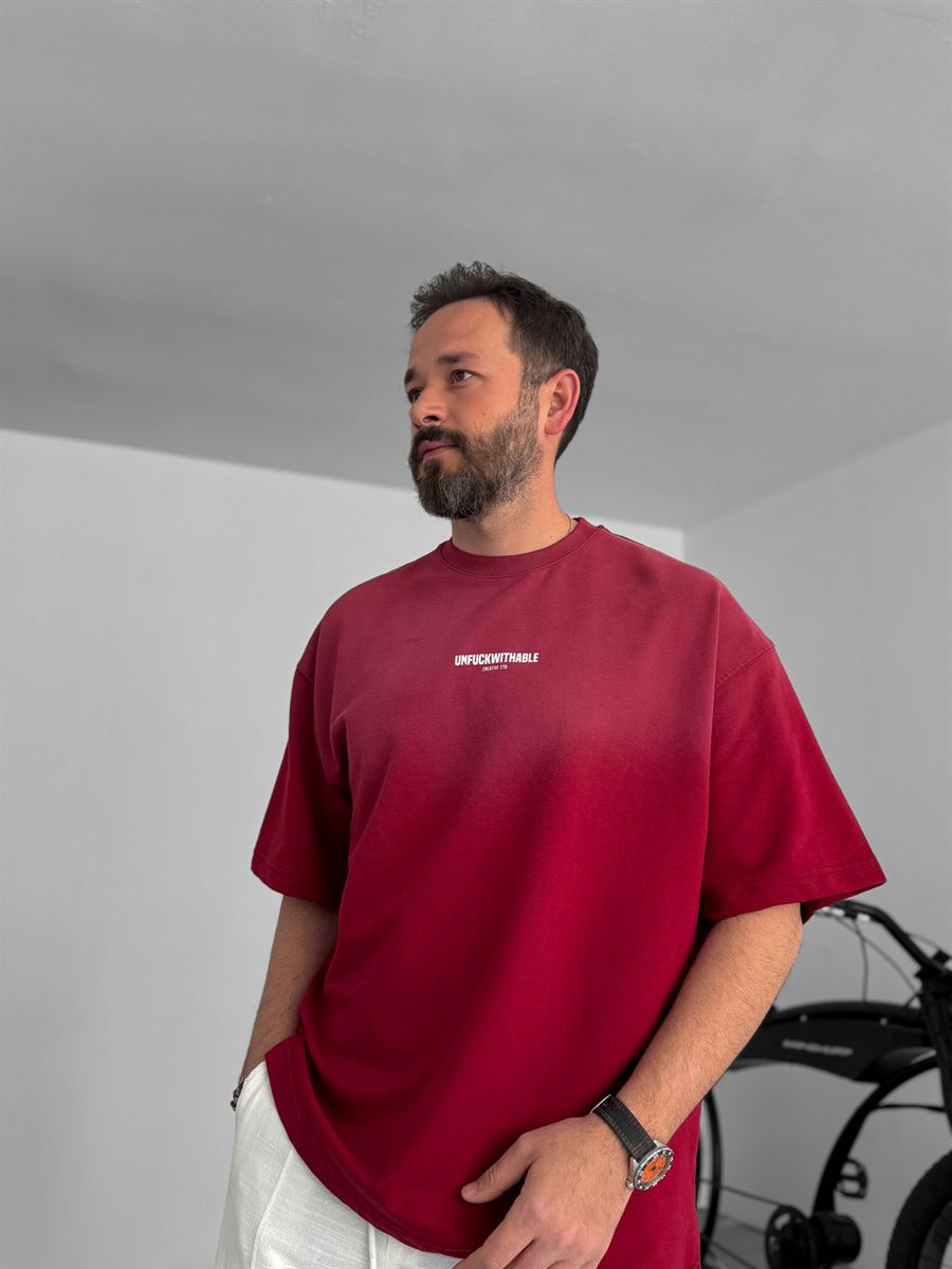 Text Printed Washed Oversize T-Shirt