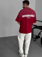 Text Printed Washed Oversize T-Shirt