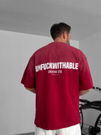 Text Printed Washed Oversize T-Shirt