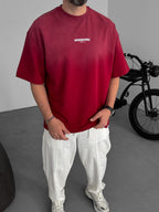 Text Printed Washed Oversize T-Shirt