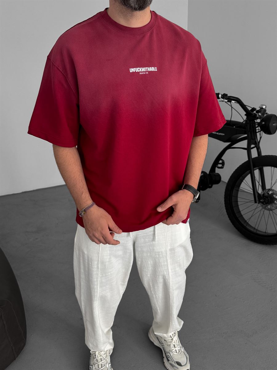 Text Printed Washed Oversize T-Shirt