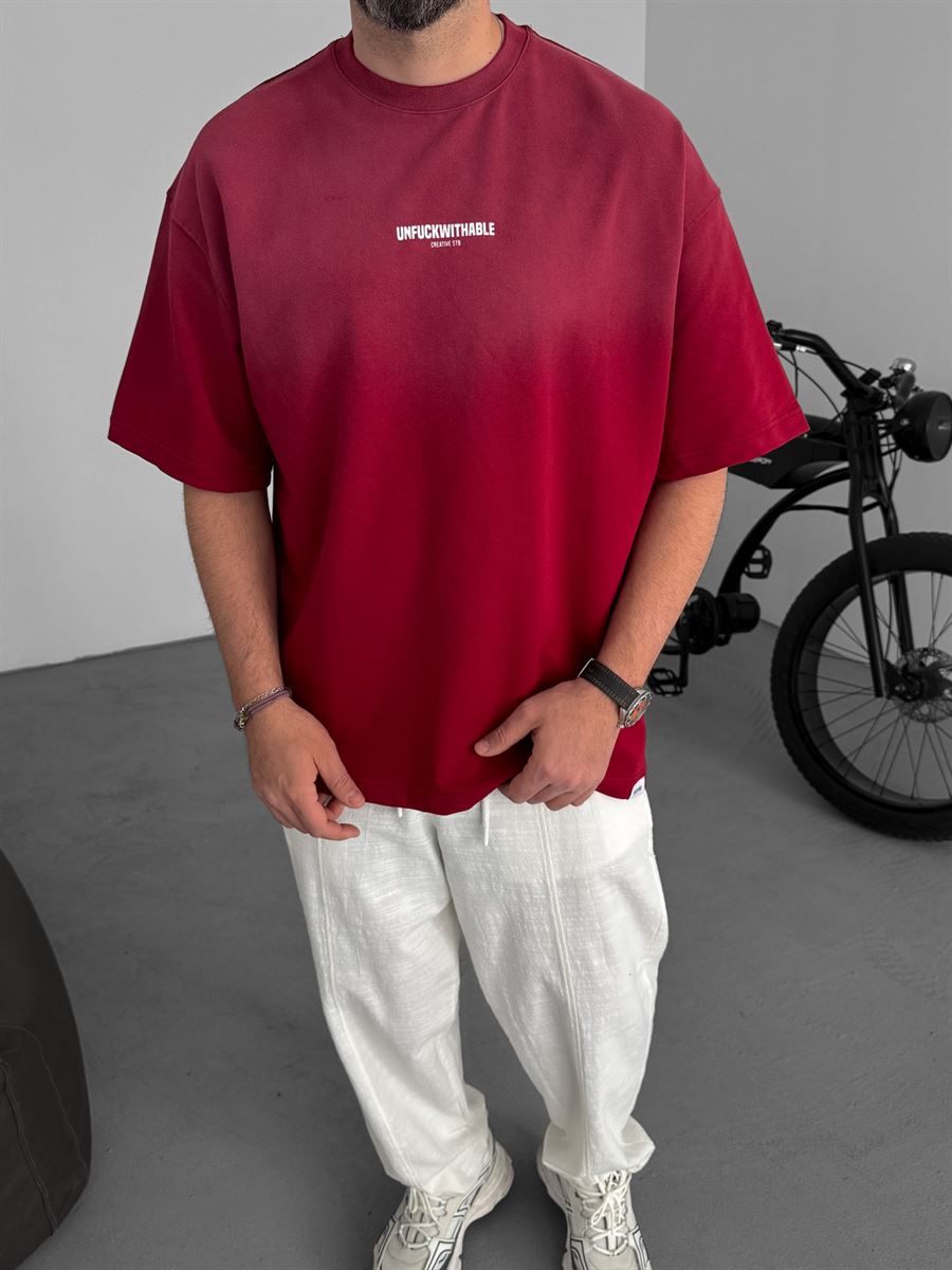 Text Printed Washed Oversize T-Shirt