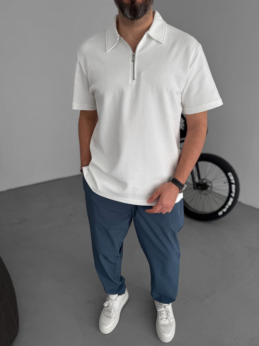 Collared Zipped Oversize T-Shirt