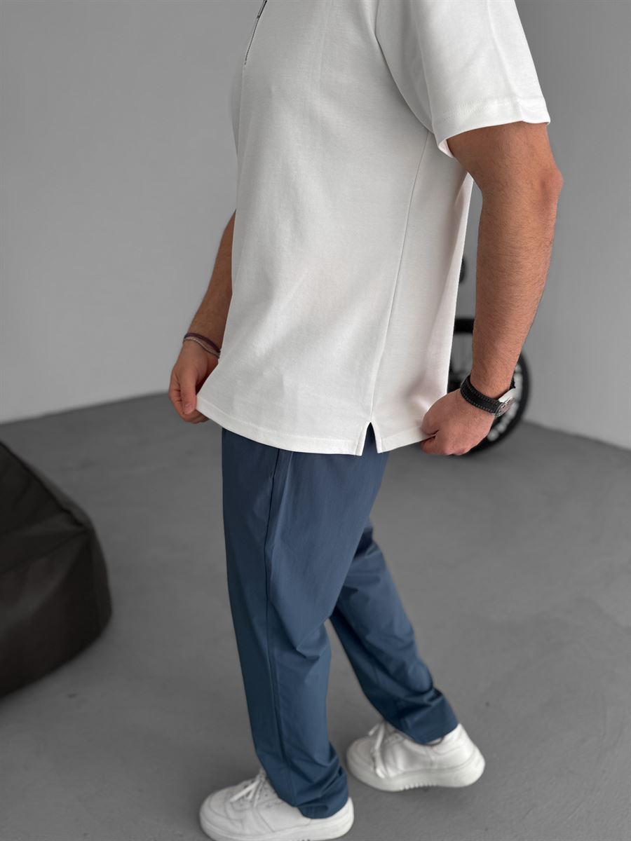 Collared Zipped Oversize T-Shirt
