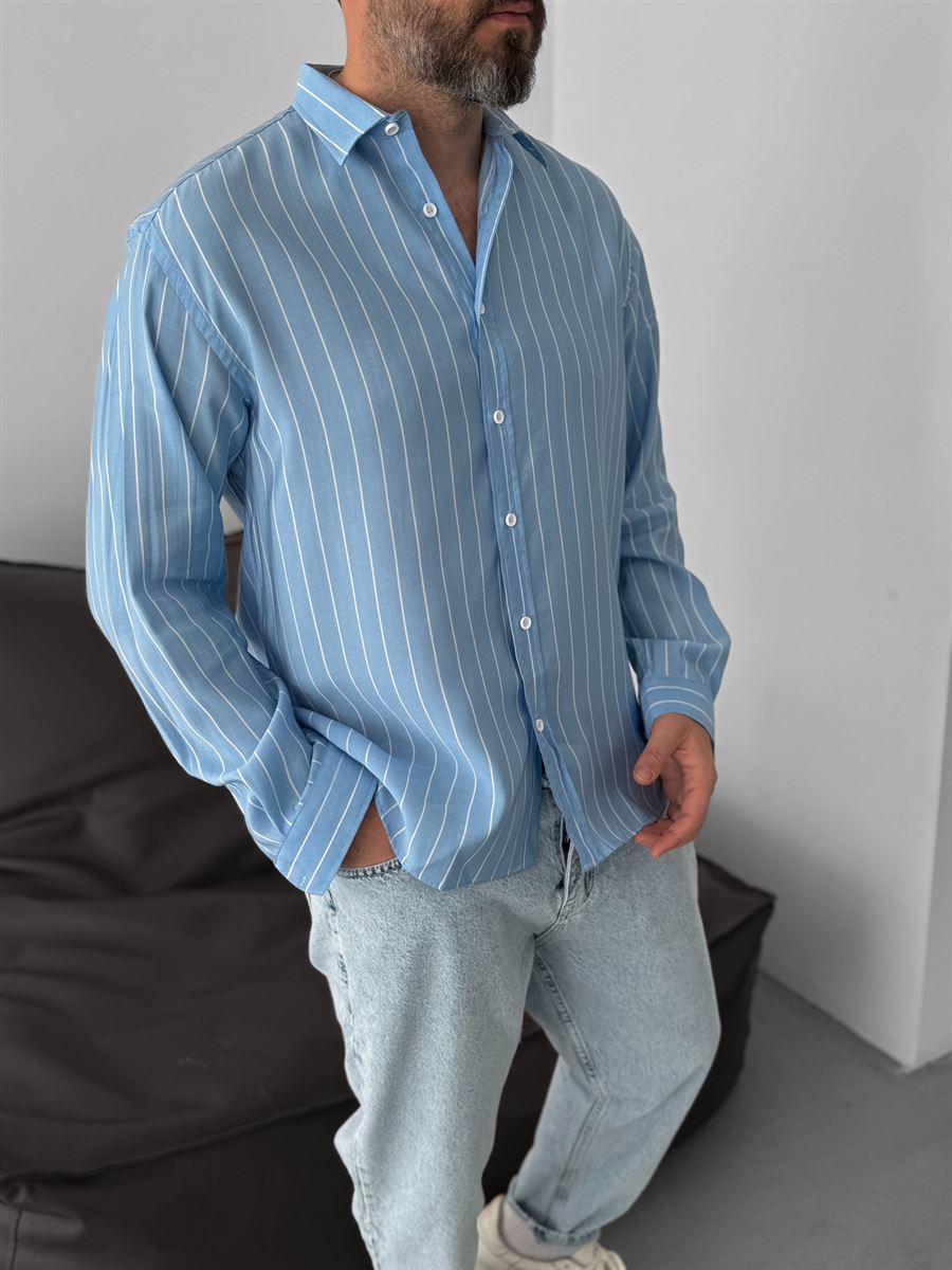 Vertically Striped Long Sleeve Shirt